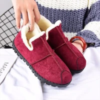 leather woman loafers winter fur shoes women flats round toe slip on ladies footwear plush warm cozy winter shoes