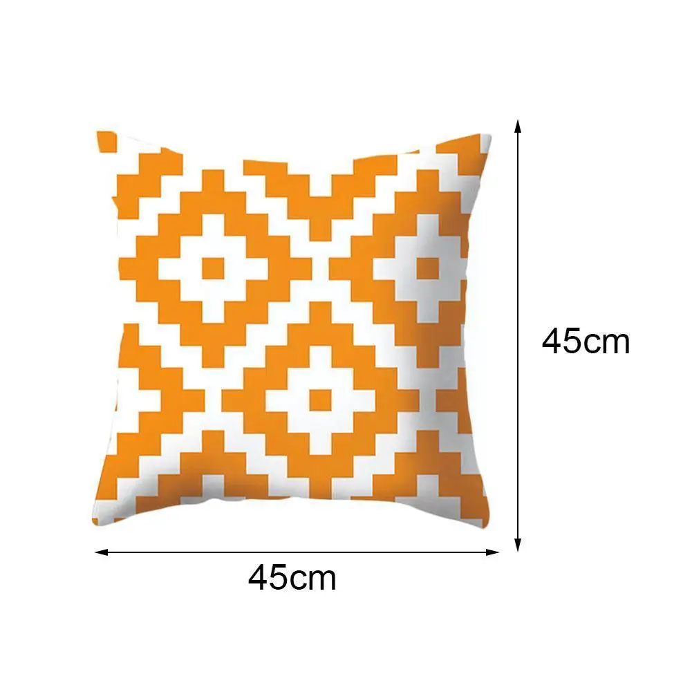 

Orange Geometric Pattern Decorative Cushions Pillowcase Cushion Sofa Cushion Pillows Polyester Cover Cover Home Decoration S1A7