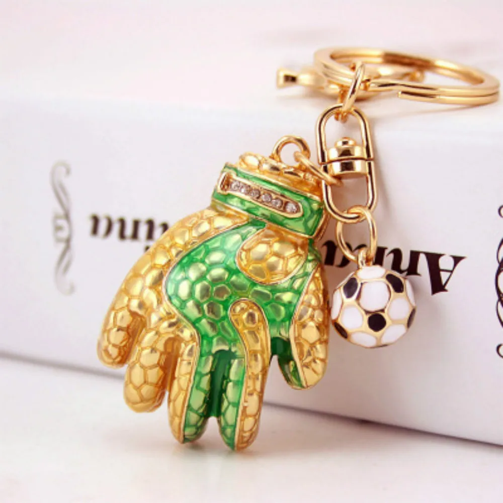 Fashion Boxing Gloves Crystal Rhinestone Keyrings Key Chains Holder Purse Bag For Car christmas Gift Football necklace | Спорт и