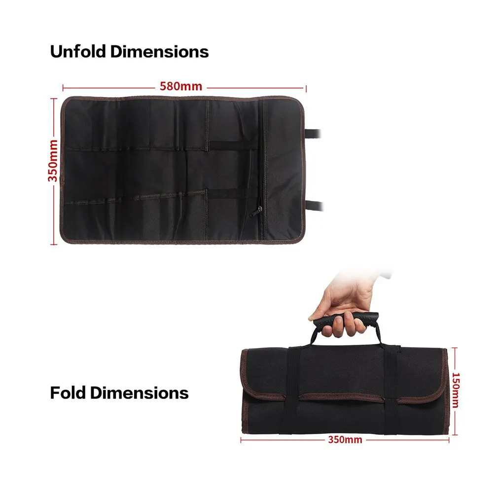

Multifunction Oxford Cloth Foldable Wrench Bag Tool Roll Storage Electrician Pocket Tools Pouch Portable Case Organizer Holder
