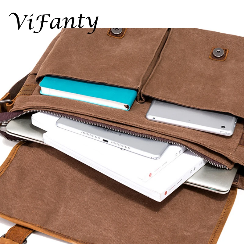 Винтажная холщовая сумка-мессенджер Сумка через плечо для ноутбука сумка-слинг