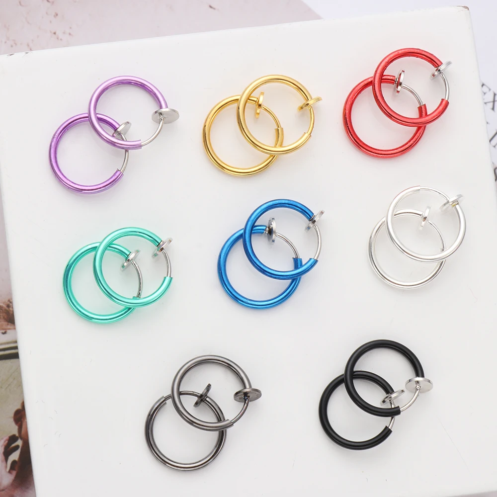 2 шт./компл. Поддельные кольца для носа в готическом стиле|Серьги-клипсы| |