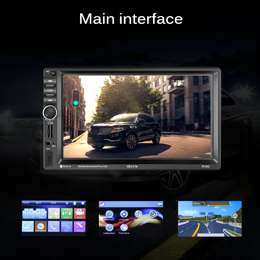

Автомобильная стерео-система с GPS-навигацией, 7-дюймовый автомобильный стереопроигрыватель MP5 с поддержкой TF, USB, AUX