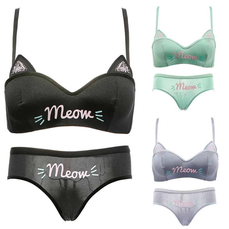 С украшением в виде кошачьих ушек сексуальный костюм косплей пуш ап нижнее белье
