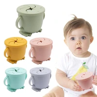 silicone baby cup snacks bottle drinkware feeding solid tableware toddlers dishes for kids straw bowl anti fall waterproof ins