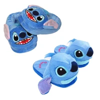 28cm disney stitch plush slippers indoor home winter warm shoes plush stuffed animal slipper for adults xmas gift for family