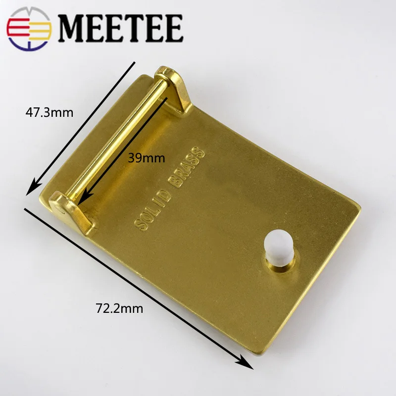 Meetee 39mm Pure Copper Brass Men's Belt Buckles Decoration Buckle DIY LeatherCraft High-grade Jeans Accessory for 37-38mm Belts | Дом и
