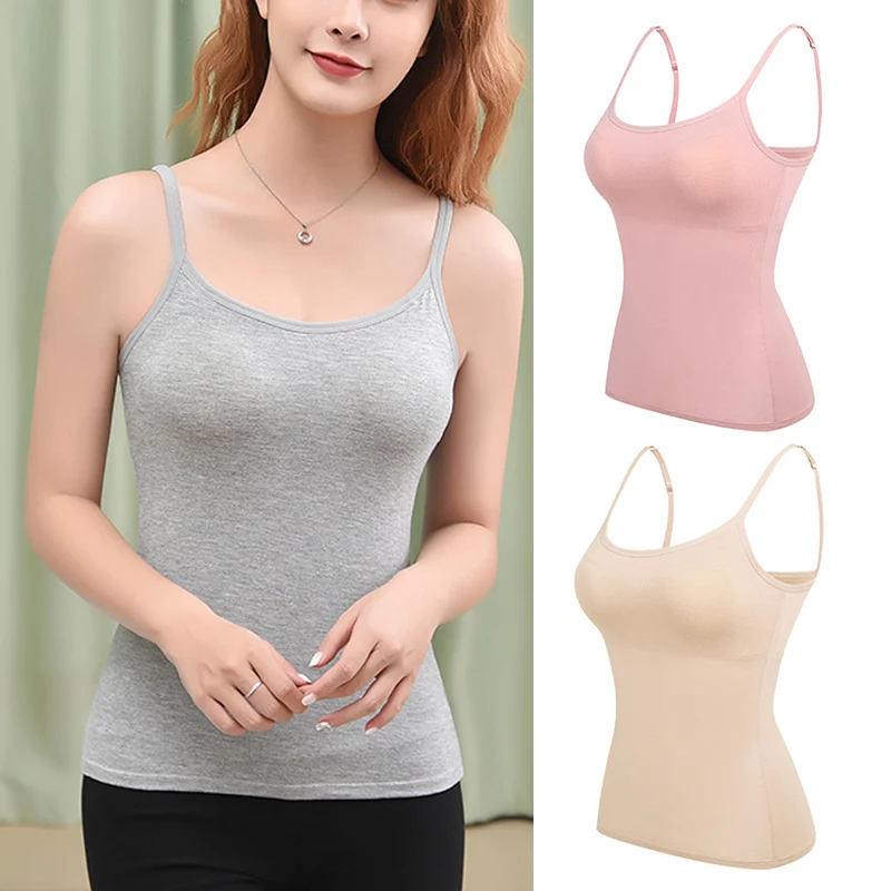 Для женщин стрейч на бретельках со встроенным бюстгальтером Беспроводной мягкий