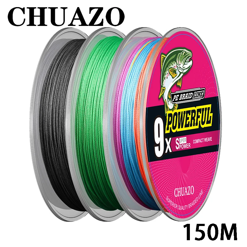 

CHUAZO X9 Strands Braided Fishing Line Multifilament 150M Carp Fishing Japanese Braided Wire Fishing Accessories Pe Line