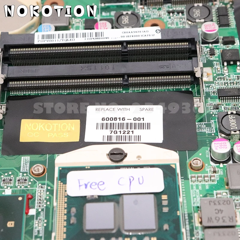 NOKOTION 580976 001 600816 материнская плата для ноутбука HP Pavilion DV6 2100 DA0UP6MB6F0 PM55 DDR3 G105M