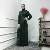 middle east saudi arabia high end ramadan robes new summer muslim lace fashion bronzing temperament double dress