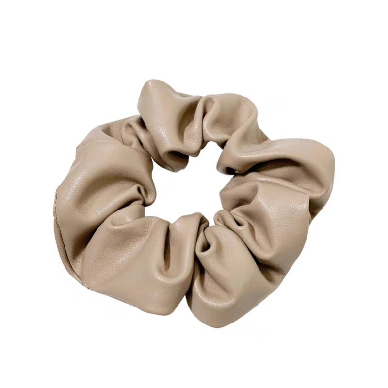 

AOMU 1PC 2020 Korea Autumn Winter Leather Big Elastic Hair Bands Scrunchies Vintage Solid Color Headbands Hair Accessories