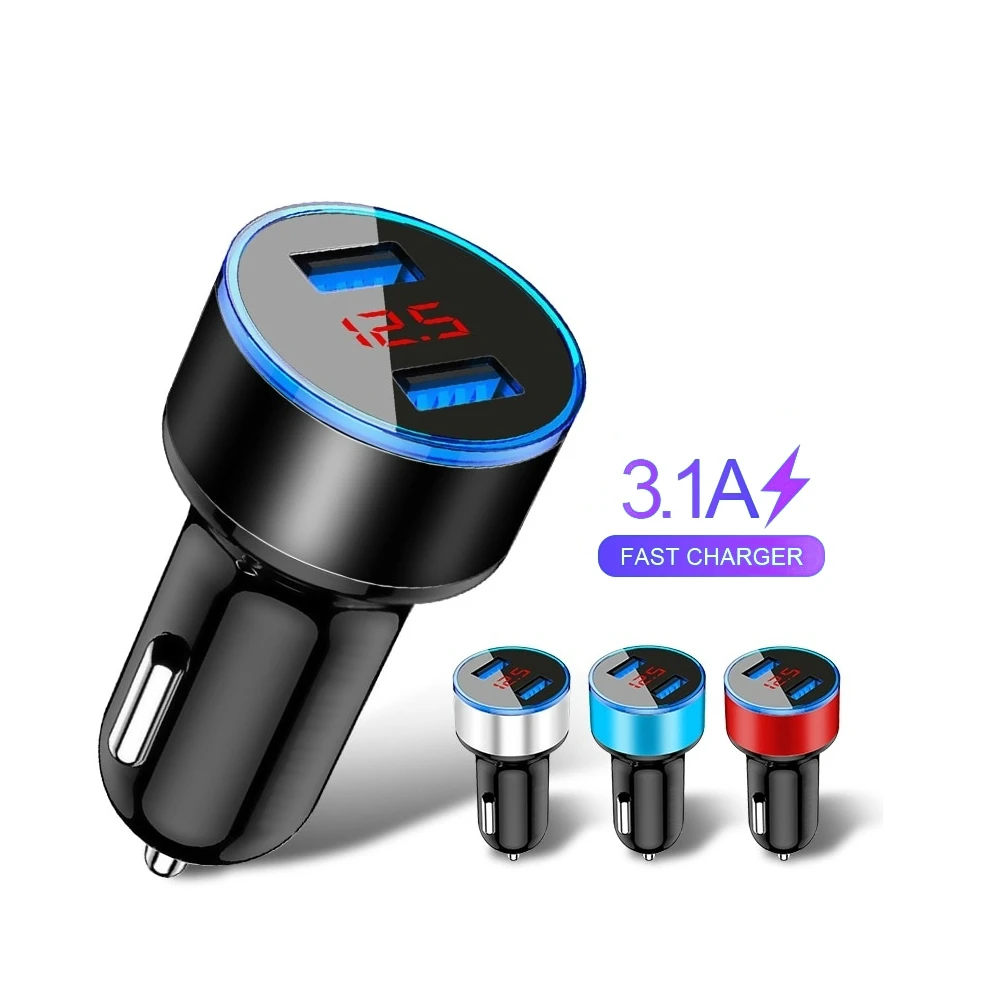 Автомобильное зарядное устройство мобильный телефон с двумя USB-портами 3 1 А