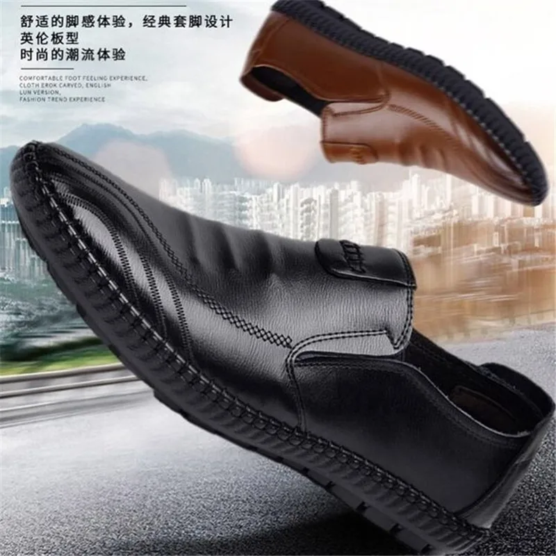 Handmade Genuine Leather Men Shoes sping autumn Business fashion Casual Brand Fashion Loafers Walking Footwear | Обувь