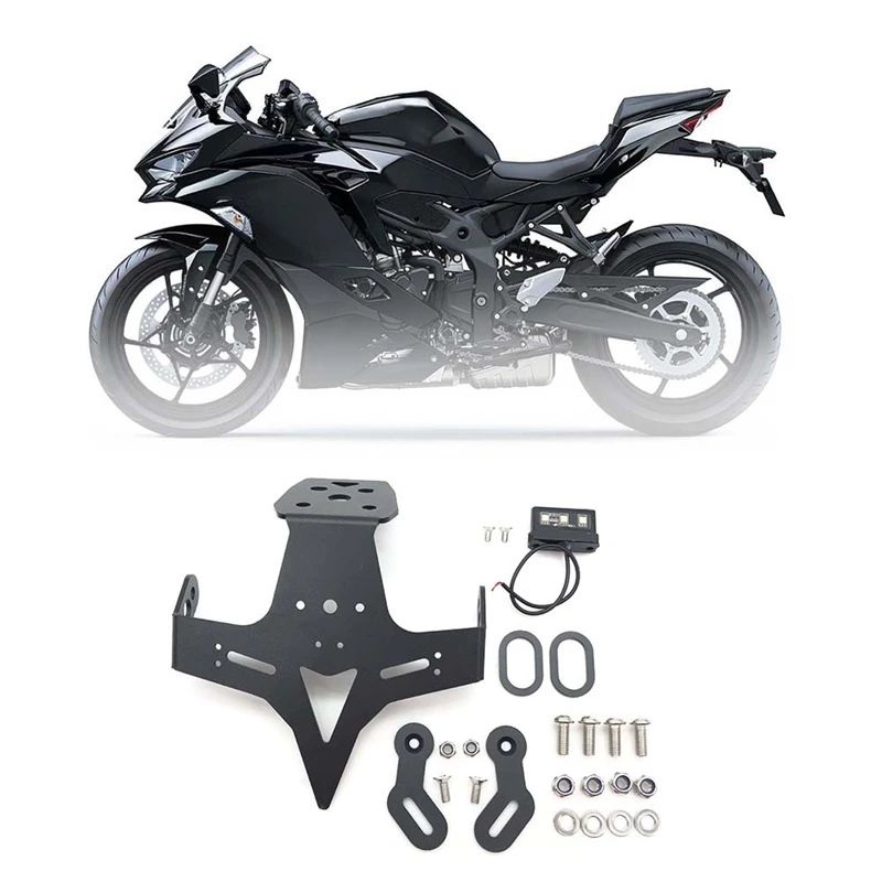 

Для Kawasaki Ninja ZX 25R ZX-25R ZX25R 2020 2021 держатель номерного знака мотоцикла задний аккуратный со светодиодсветильник кой