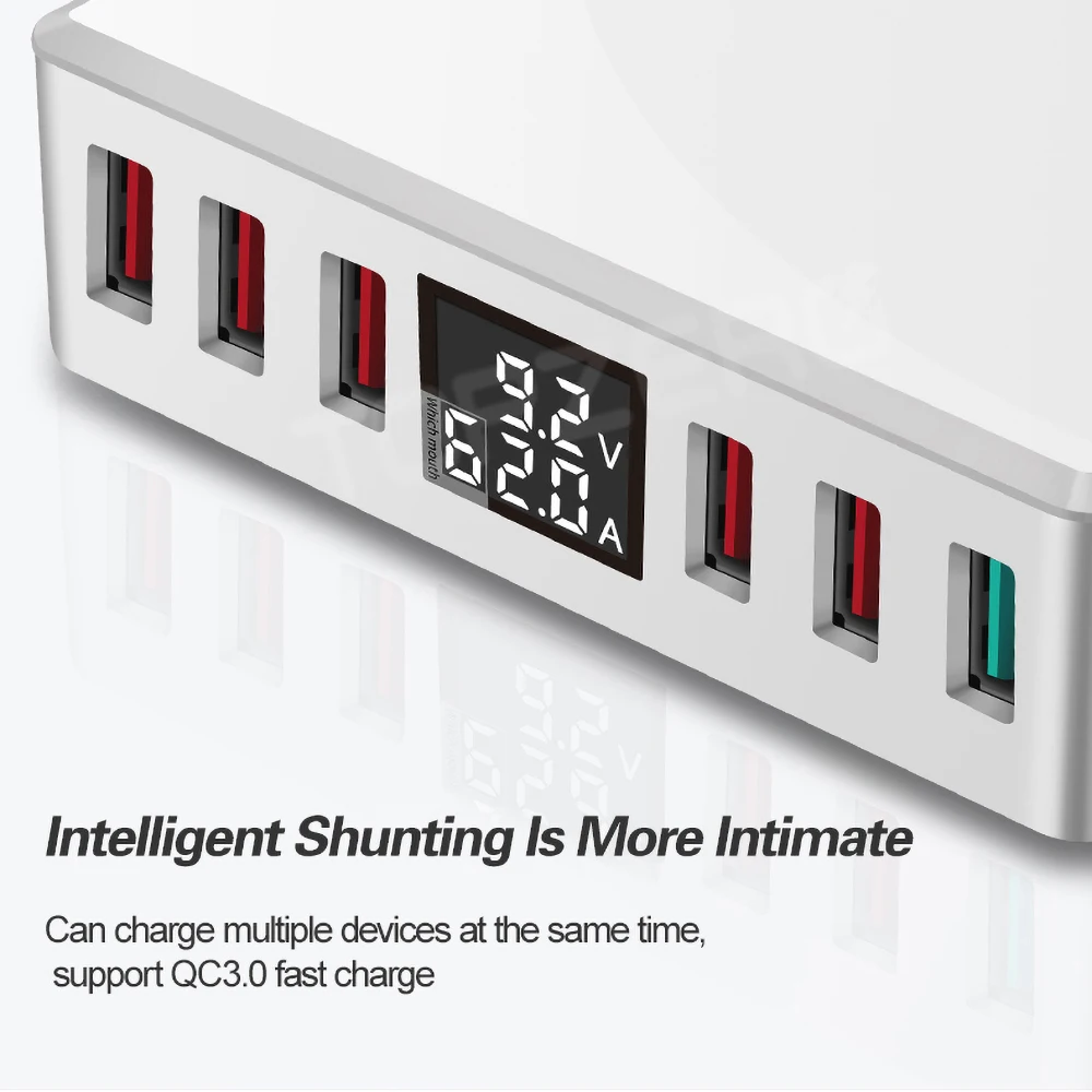 6 портов быстрая новая зарядка 3 0 USB зарядное устройство адаптер цифровой дисплей