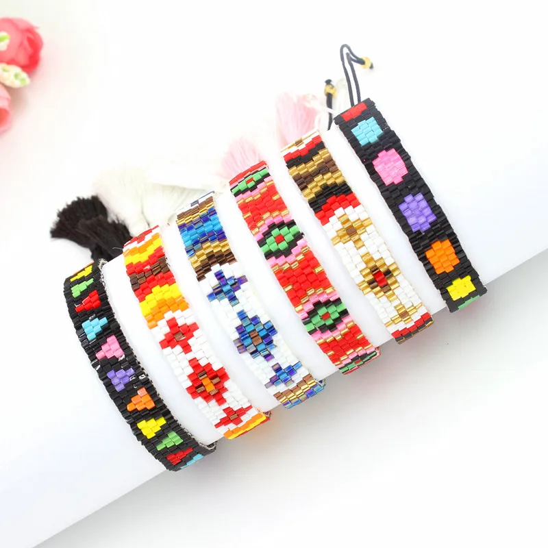 

CHHB002, бусины ручной работы в стиле хиппи, браслет дружбы ручной работы, очаровательные браслеты из хрустальных бусин для женщин и мужчин