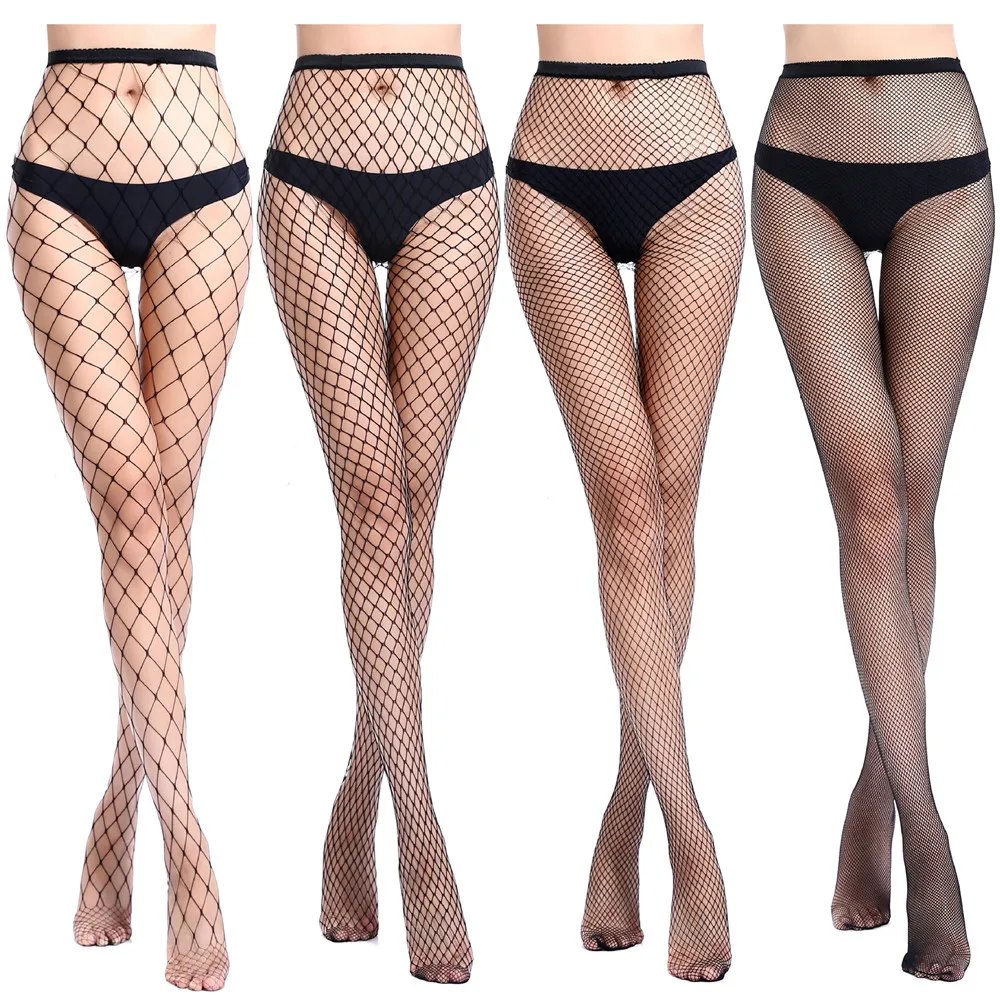 

Black Female Fishnet Tights Sexy Women Stockings Pantyhose Mesh Stockings Club Party in grids Hosiery Calcetines collant femme
