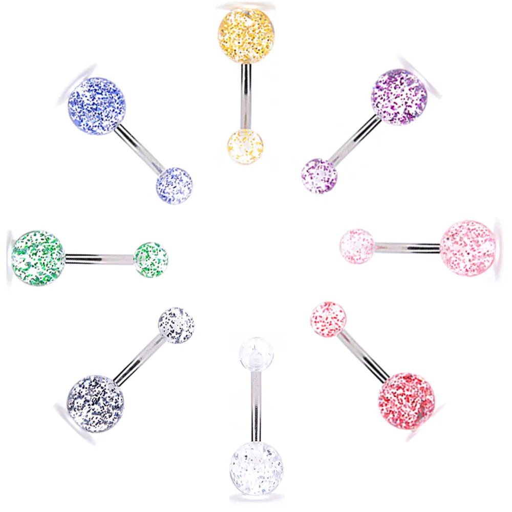 8 шт./компл. Разноцветные серьги гвоздики для пирсинга живота Модные прозрачные