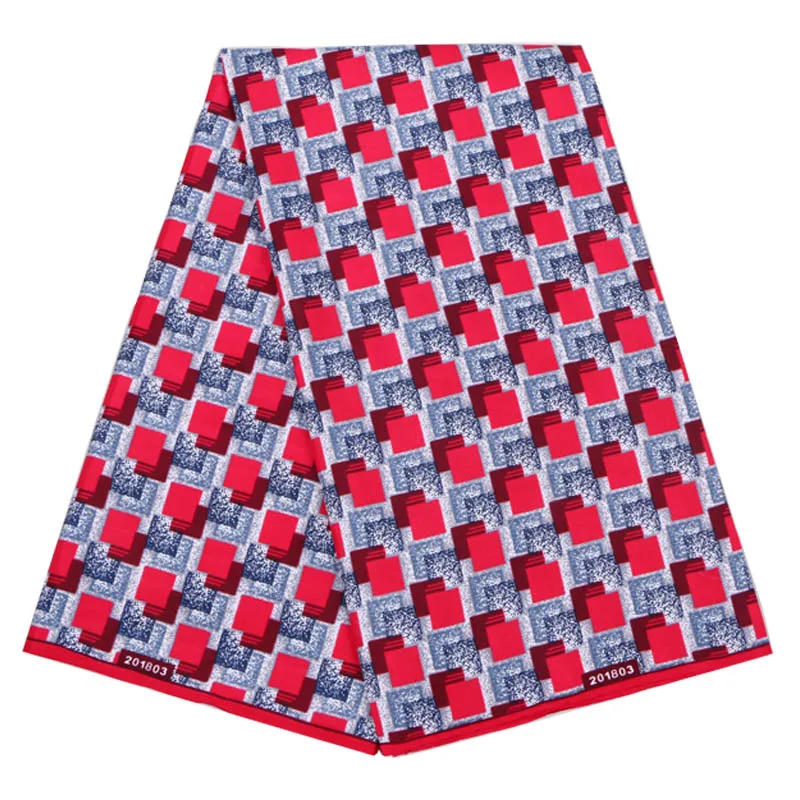 2019 африканская восковая ткань новый модный дизайн красная квадратная с принтом
