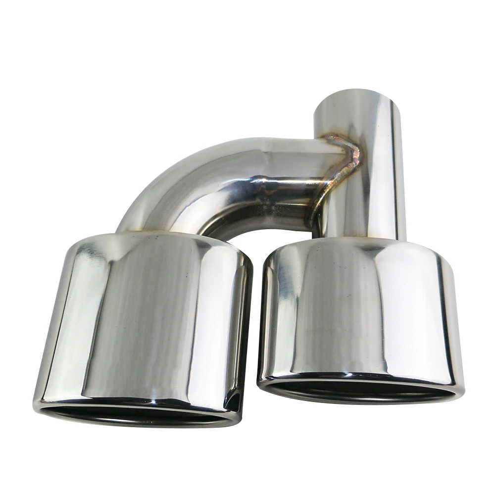 1 пара наконечников выхлопных газов L &amp R 63 мм входная хромированная Серебристая