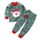 2022 стильная одежда для сна для мальчиков и девочек с рисунком Санта-Клауса и лося, Детская Хлопковая пижама, одежда для маленьких мальчиков и девочек на осень и зиму