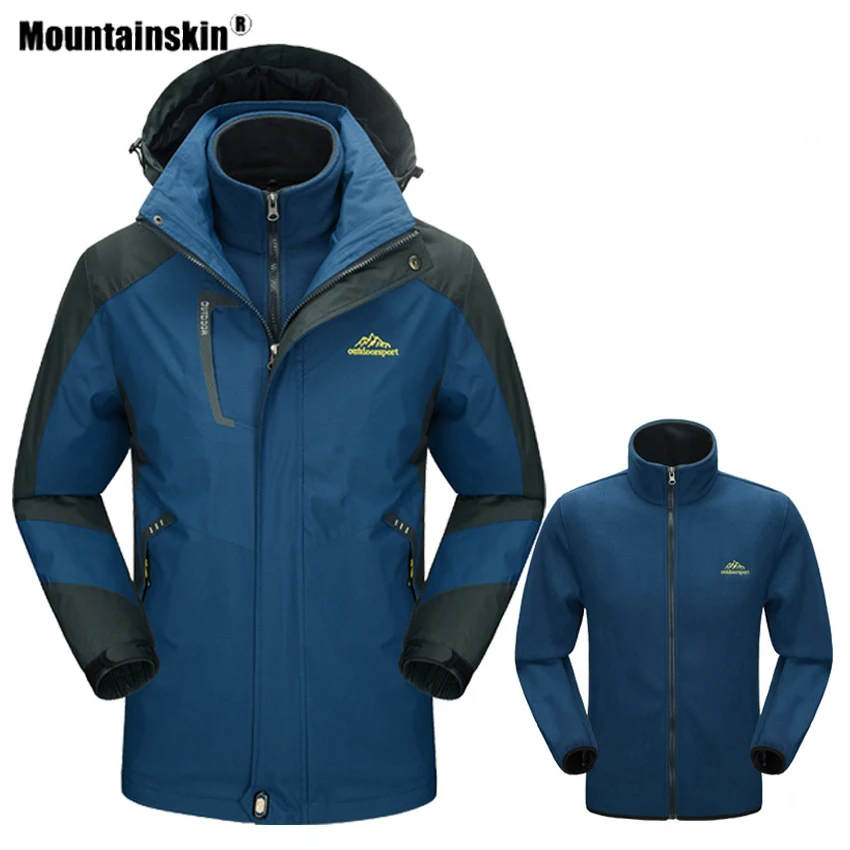Мужская и женская зимняя флисовая куртка Mountainskin 2 предмета теплая брендовая с