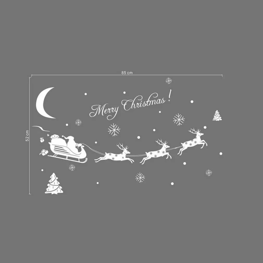 Маленький олень Санта магазин рождественские украшения наклейки окна