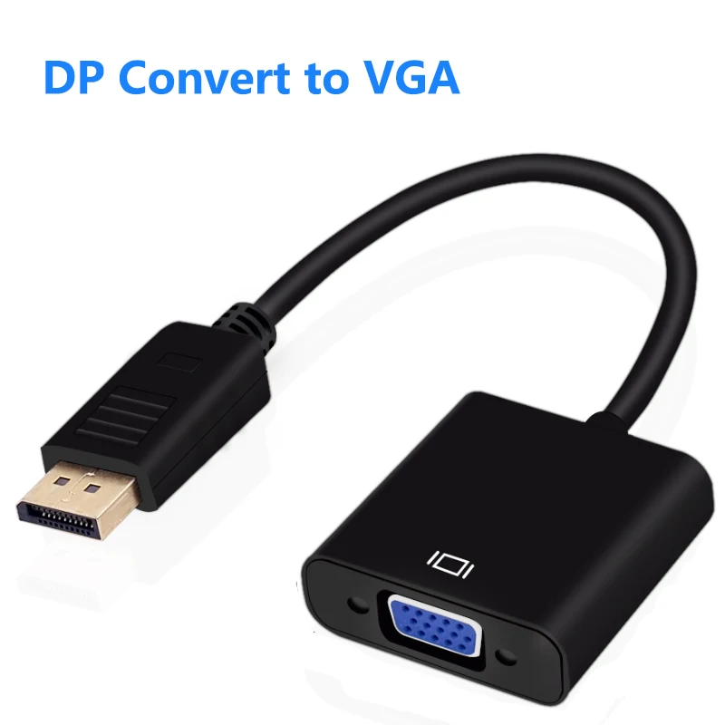 

Переходник для порта дисплея DP для порта VGA для ПК, компьютера, ноутбука, монитора HDTV, конвертер проектора DP кабелей VGA