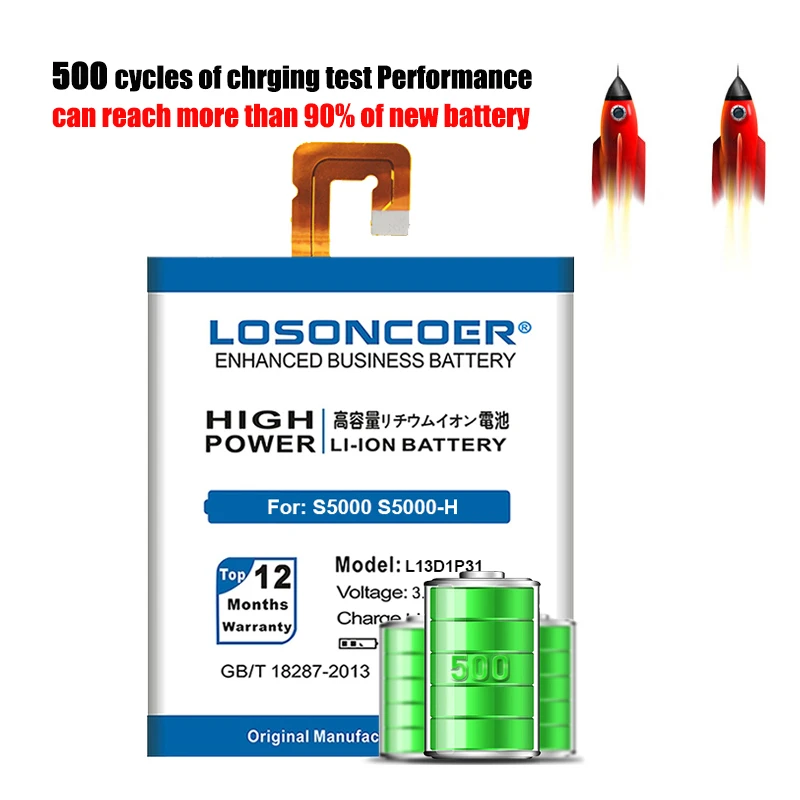 Аккумулятор LOSONCOER 5500 мАч L13D1P31 для Lenovo Pad A3500 S5000 H tab 2 A7 30 10F батареи + номер