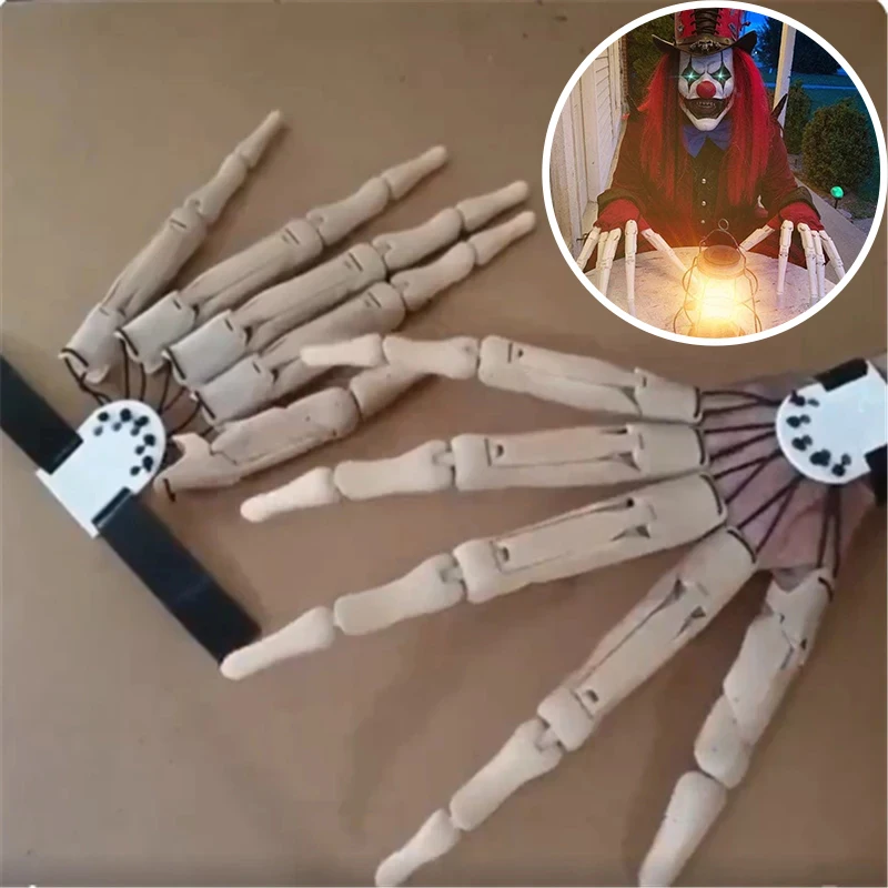 

Halloween Articulated Fingers 3D Printed Halloween Extension Gloves Decoration Props Horror Ghost Claw with Flexible Joint