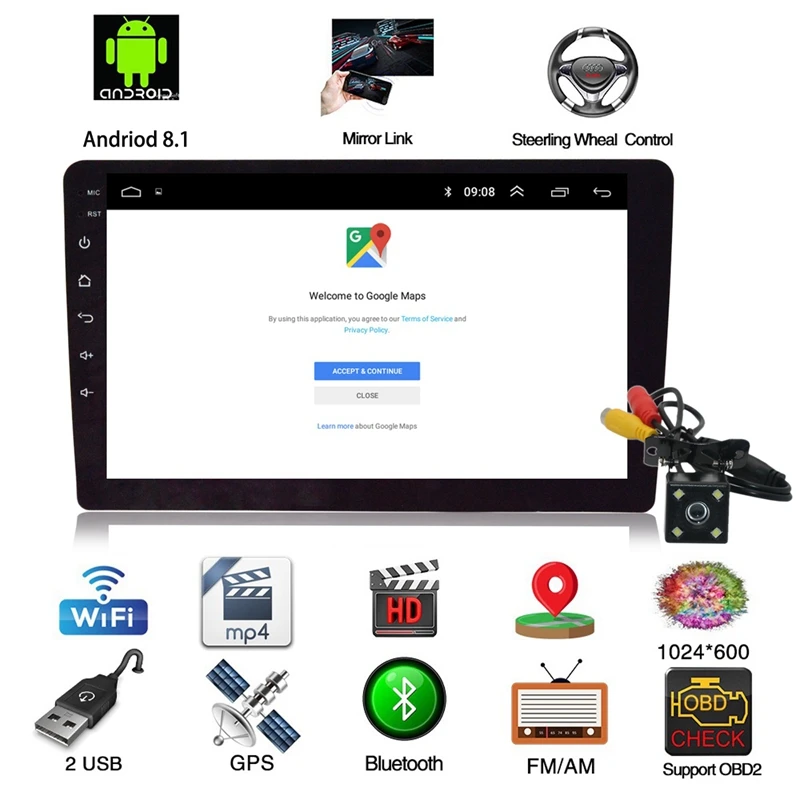 Автомагнитола 1 Din 8 дюймов Hd Mp5 мультимедийный плеер Android автомобильный