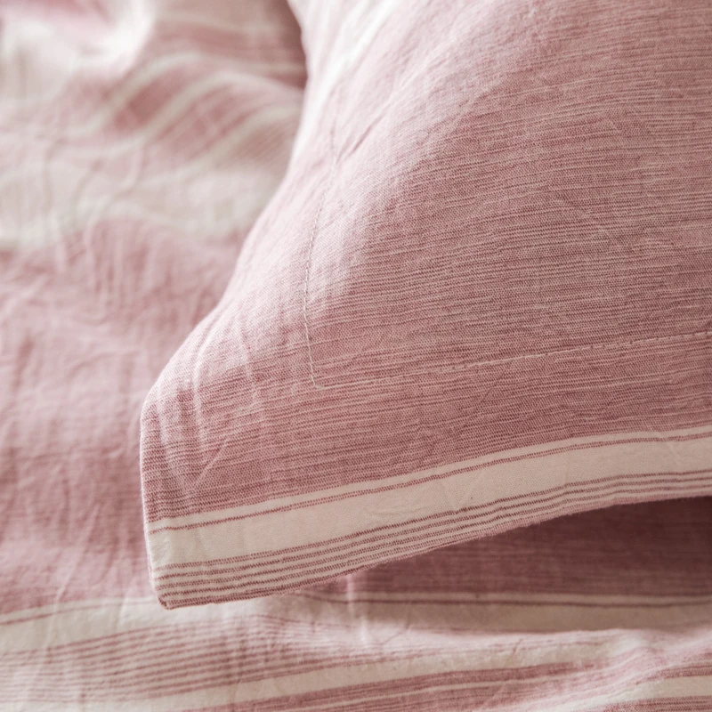PHF Washed Cotton Pink Duvet Cover Set Yarn Dyed Queen King Comforter Nordic Colorful Bedding Decorations For Home | Дом и сад
