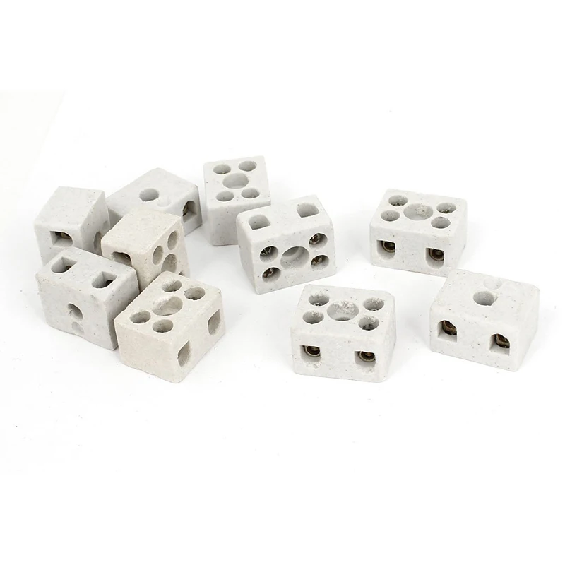 10pcs 2 Way 5 Hole 2W5H Ceramic Terminal Block Wire Connector 5A | Обустройство дома