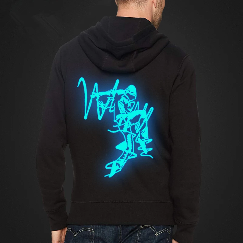 Светящиеся толстовки негабаритных на осень в стиле хип хоп зимняя худи для