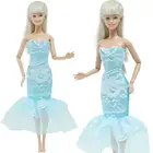 BJDBUS модное платье для куклы принцесса рыбий хвост голубое вечерние нее мини платье юбка кружевной наряд Одежда для куклы Барби аксессуары детская игрушка