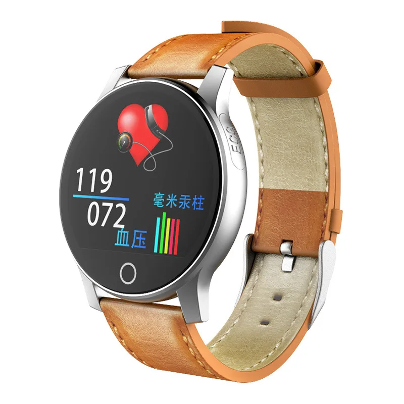 Silver-Case Brown Новые мужские и женские Смарт-часы 1,3 дюймов ЭКГ+ PPG монитор HR кровяное давление gps браслет IP67 водонепроницаемый спортивный режим зарядное устройство браслет - Цвет: Silver-Case Brown