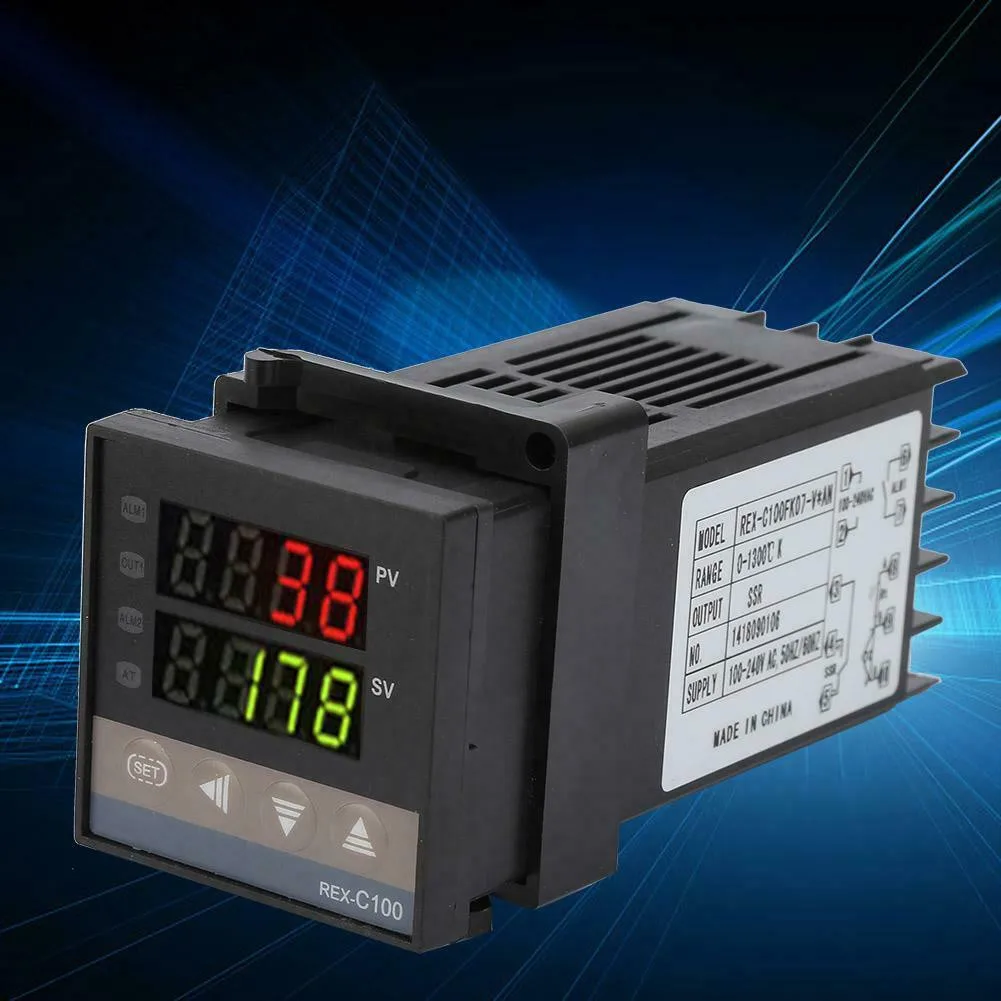 

REX-C100 PID Temperature Controller 0-1300 °C Thermostat REX-C100FK07-V*AN State Relay PLC Peripheral Modules