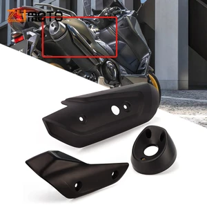 Black Motorcycle Muffler Exhaust Pipe Cover Cowl For Yamaha tmax 560 tech max 2020 2021 2022 TMAX560 TECHMAX