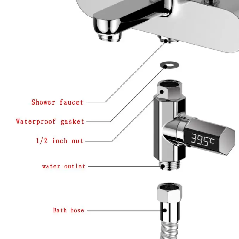 

LED Display Home Water Flow Faucet Shower Thermometer Temperature Monitor Baby A5YD