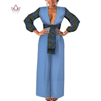 bintarealwax customized size african women jumpsuit dashiki casual wide leg pants long sleeve bodycon africa clothing wy9359