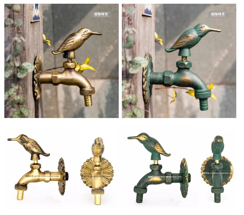 outdoor garden faucet animal shape Bibcock antique brass Fat cat tap for washing mop/Garden watering Animal faucet