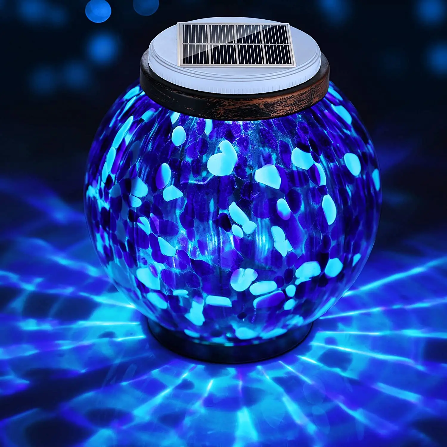 

Mosaic Solar Glass Garden Outdoor Decoration Lights Rechargeable Color-Changing Solar Table Lamp Waterproof LED Night Light