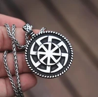 vintage tribal style slavic sun wheel rune amulet pendant necklace glamour mens classic punk jewelry