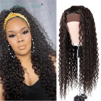 synthetic womens headband wig with ice head band glueless fake hair long afro corn wave ombre blonde cosplay kinky curly wigs