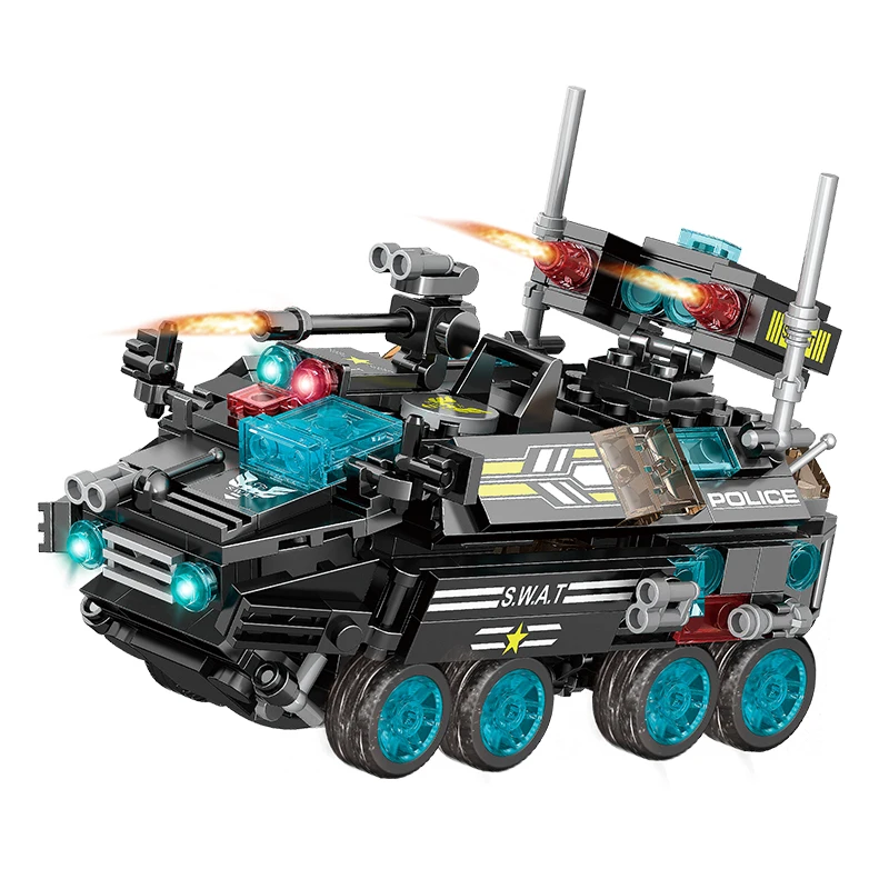 8 в 1 Набор строительных блоков военный технический боевой танк пистолет