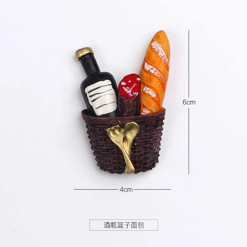 Wine basket Магнитный пищевой магнитик на холодильник креативный магнитик на холодильник магнитная паста скандинавские ins мультфильм Милая Магнитная паста доска для сообщений - Цвет: Wine basket