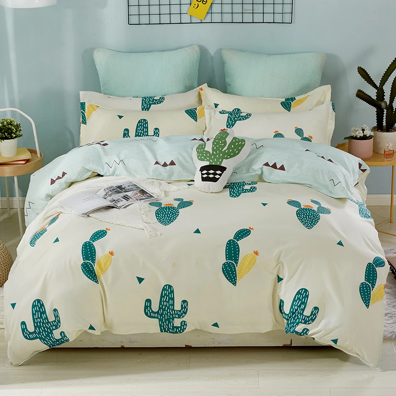 

Home Textile Queen Twin Size Boy Girl Bedding Sets Cactus Duvet Quilt Cover Bed Sheet Pillowcase Teen Bedlinen king bedclothes
