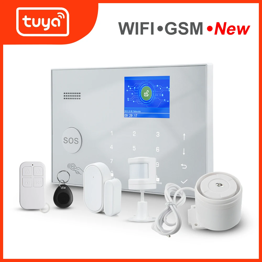 

Awaywar Tuya Alarm System 433MHz Wireless WIFI GSM RFID Security kit APP Remote Control Burglar Smart Home PIR Door Detector