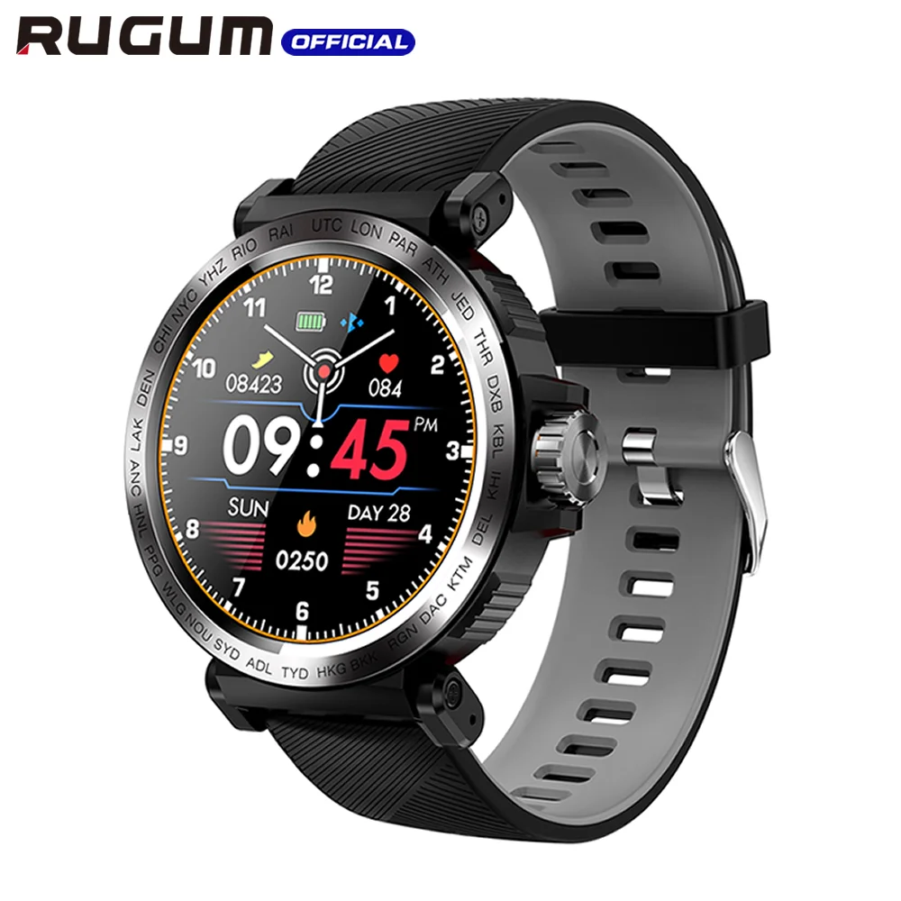

SmartWatch IP68 Waterproof RUGUM S18 Full Touch Screen Sports Monitor Clock Heart Rate Fitness tracker Smart watch For men women